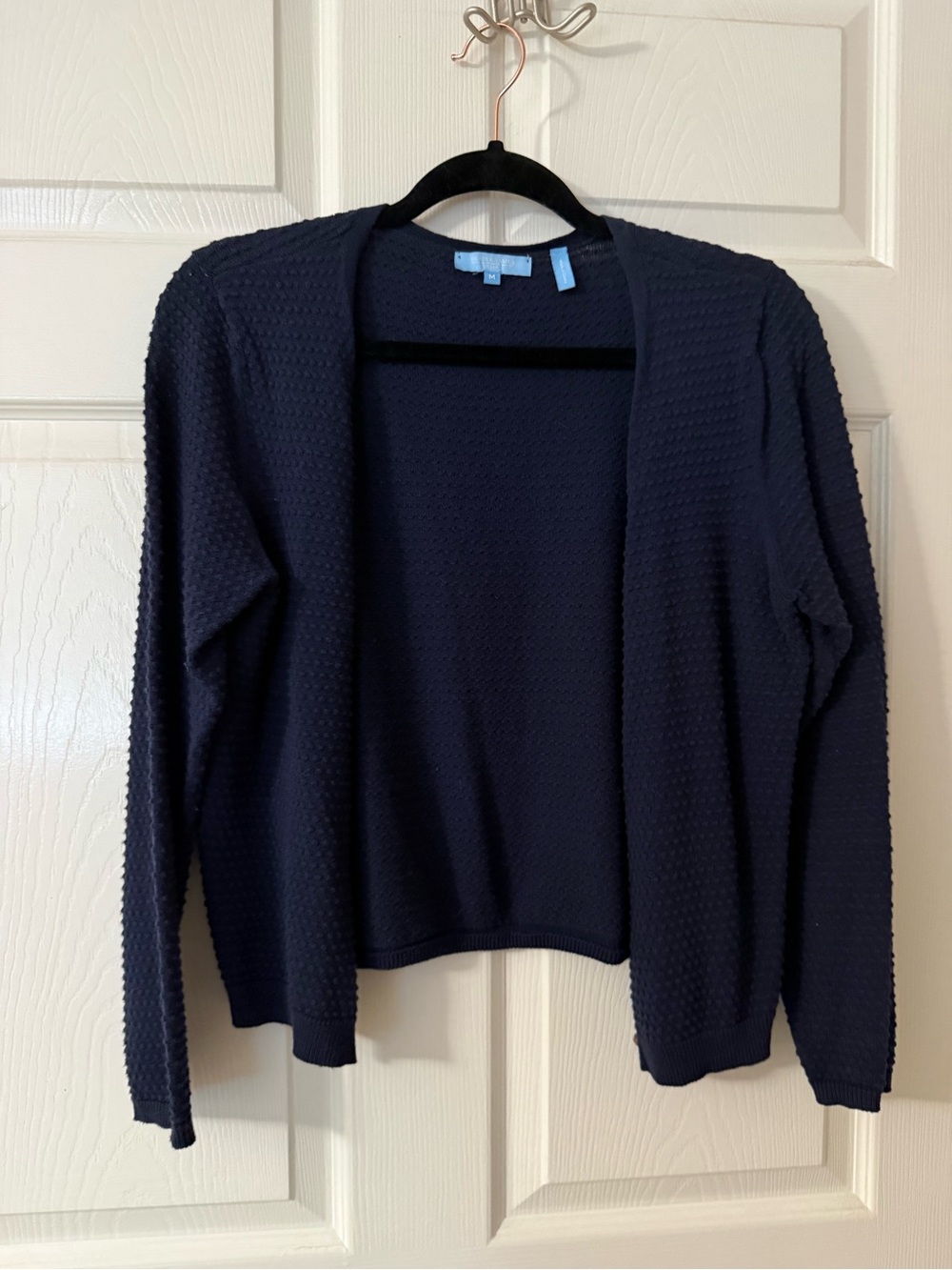 Draper James Navy Open-Front Textured Women's Cardigan
